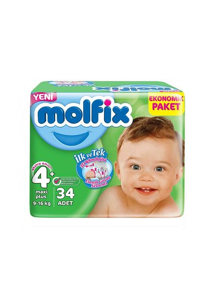 Molfix Bebek Bezi 4 Beden Maxi Plus Ekonomik Paket 34 Adet Trendyol