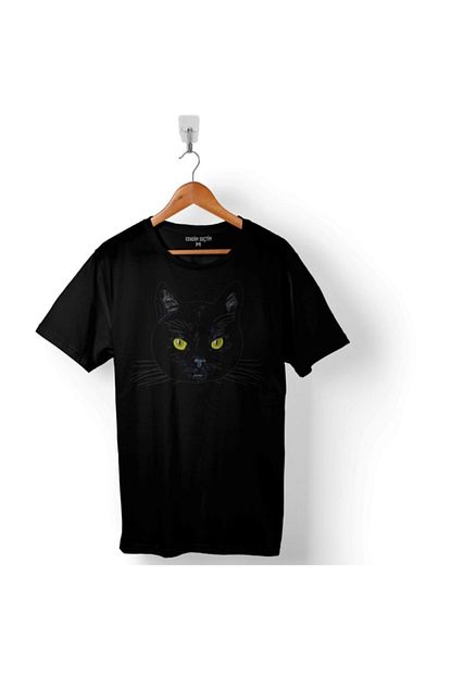 Kendim Sectim Kara Kedi Siluet Tasarim Goz Black Cat Eye 3 Erkek Tisort Trendyol