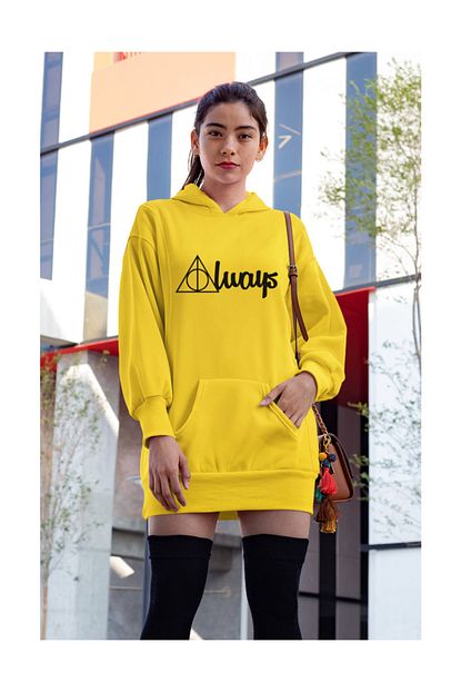 Angemiel Kadin Wear Harry Potter Always Sari Elbise Sweatshirt Tunik Trendyol