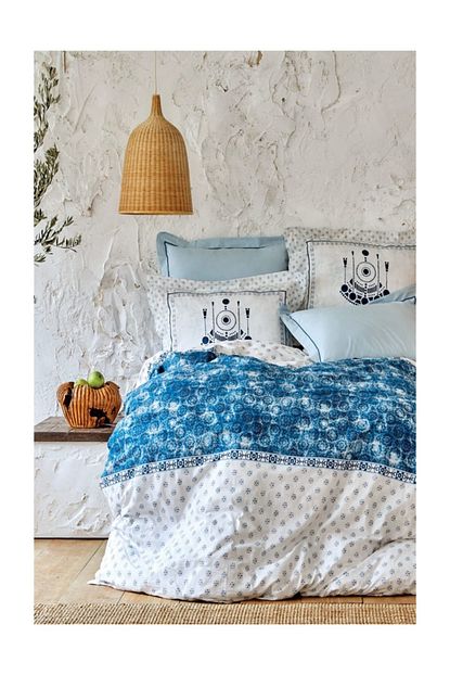 Karaca Home Costa Mavi Cift Kisilik Pike Takimi Trendyol