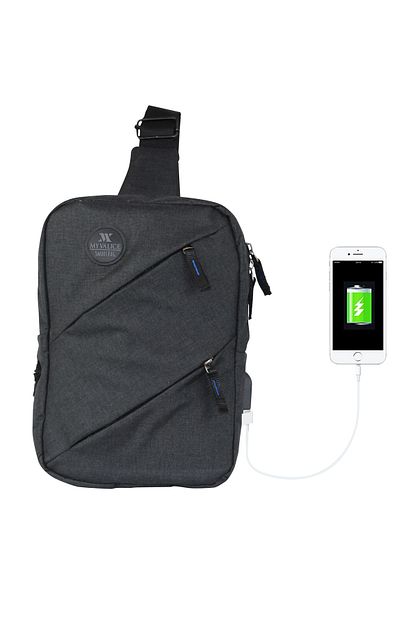 My Valice Smart Bag Usb Li Capraz Gogus Cantasi 1504 Siyah Trendyol