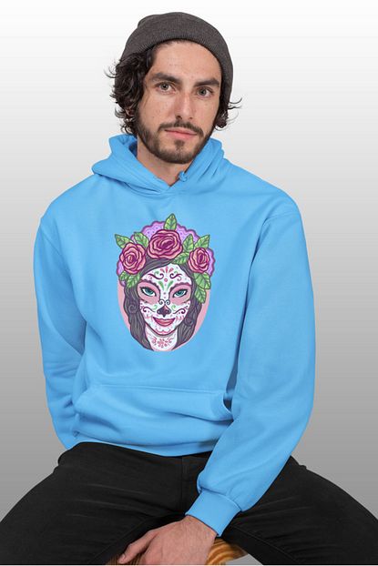 Angemiel Wear Cicekli Meksikali Erkek Mavi Erkek Kapusonlu Sweatshirt Canta Kombin Trendyol
