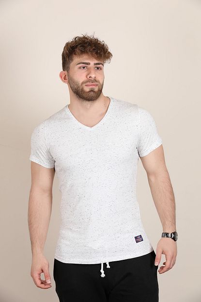 Alexandergardi Krem Rengi Italyan Erkek V Yaka T Shirt Erkk27700 Trendyol