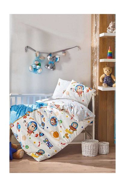 Cotton Box Bebek Nevresim Takimi Uzay Oyunu Mavi Trendyol