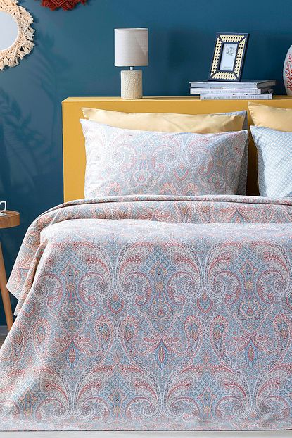 English Home Boho Chic Baskili Cift Kisilik Pike Takimi 200x220 Cm Bej Trendyol
