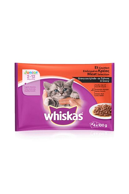 Whiskas 4 Adet 100g Yas Mama Gravy Sos Icinde Tavuklu Sigir Etli Kuzu Etli Tavsanli Yavru Kedi Mamasi Trendyol