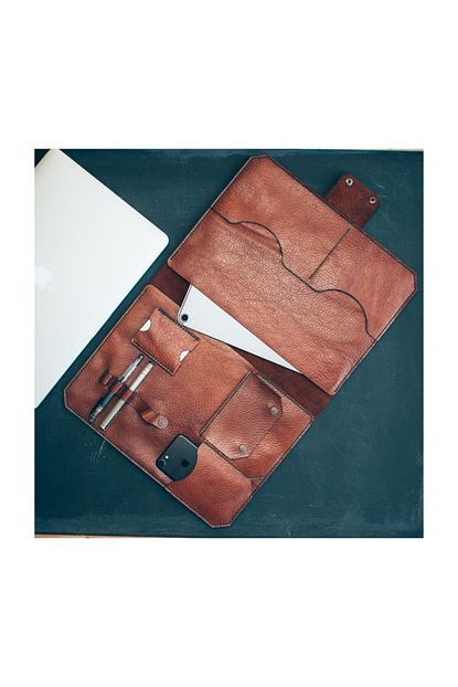 Vivien Leather Design Bilgisayar Cantasi Organizer Klasik Taba Trendyol