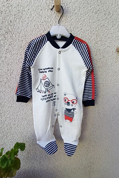 Necix S Bebe Camping Desenli Erkek Bebek Tulum 3 6 9 Ay Trendyol