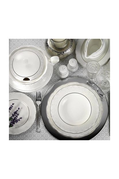 Kutahya Porselen Bone Olympos 62 Parca 9287 Desenli Yemek Takimi Trendyol