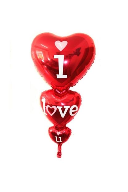 Partini Sec 1 Adet Kirmizi Folyo Kalp Balon Buyuk I Love You Baski Trendyol