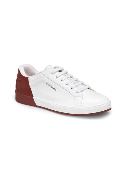 U S Polo Assn Beyaz Bordo Erkek Sneaker 000000000100357154 Trendyol