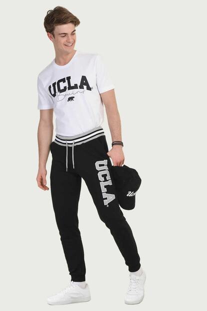 Ucla Siyah Daralan Kesim Aplikeli Erkek Esofman Alti Ap1cc0pt10009001 Midvale Trendyol
