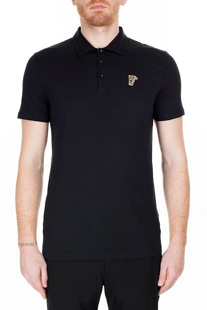 Versace Collection Erkek Siyah Polo Yaka T Shirt V800708 Vj00180 V9001 Trendyol