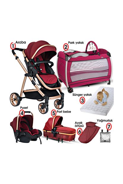 Baby Home 955 Gold Travel Sistem Bebek Arabasi 600 Bebek Oyun Parki Besik Yatak Full Takim Trendyol