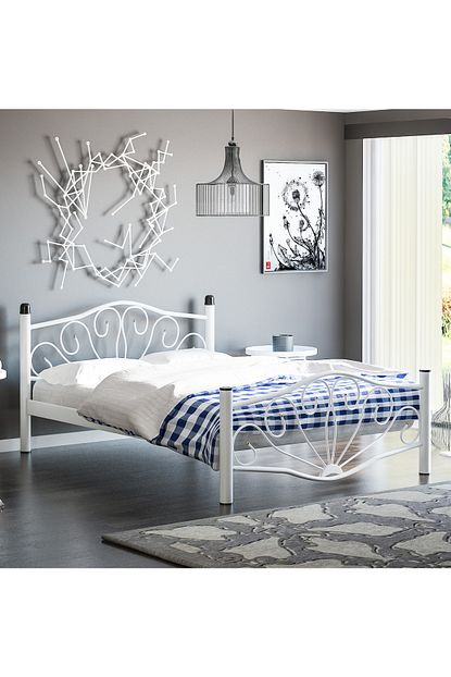 Fano Lale 90x200 Metal Karyola Tek Kisilik Ferforje Tarz Yatak Trendyol