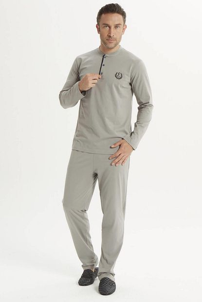 Espuar Erkek Penye Gri Alt Ust Pijama Takimi Trendyol