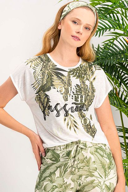 Arnetta Kadin Amazon Tropical Krem Pijama Takimi Trendyol