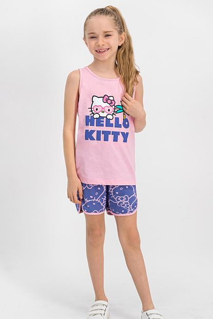 Hello Kitty Lisansli Acik Pembe Kiz Cocuk Sort Takim Trendyol