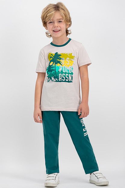 U S Polo Assn Lisansli Tas Erkek Cocuk Pijama Takimi Trendyol
