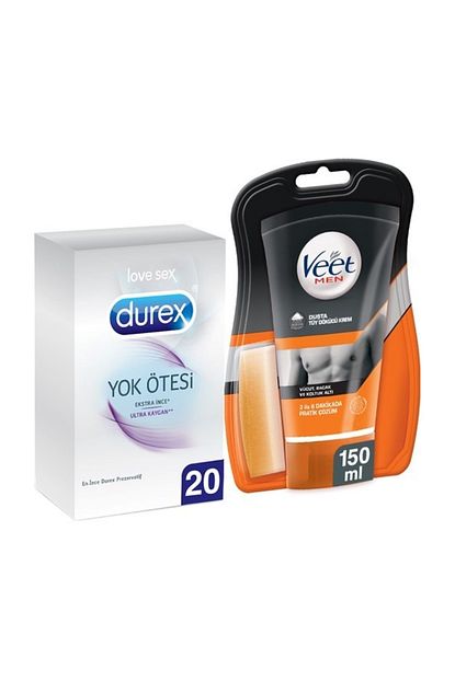 Durex Yok Otesi Ultra Kaygan 20 Li Prezervatif Veet For Men Dusta Tuy Dokucu Krem 150 Ml Trendyol