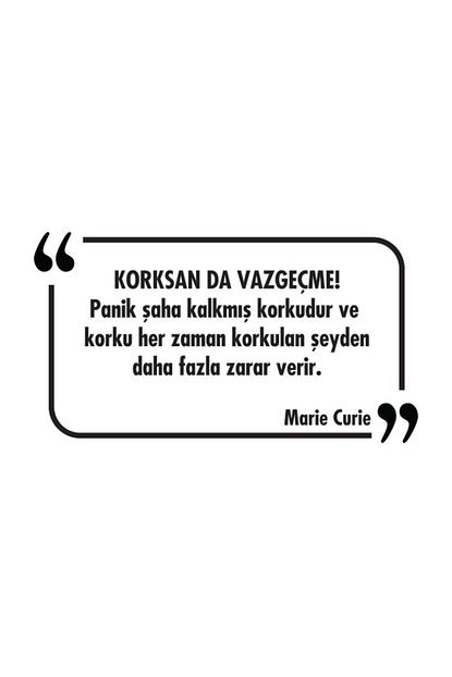 marie curie yazi siyah dekoratif cok amacli sticker