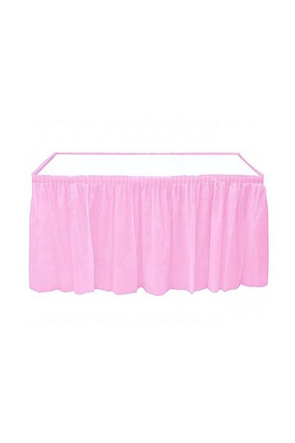 Partini Sec Pembe Skirt Masa Etegi Masa Yanlarinda Firfir 74 Cm X 426 Cm Trendyol
