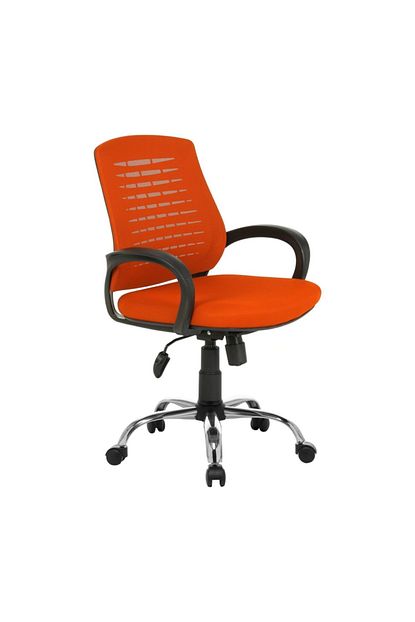 Fabrika Calisma Sandalyesi Turuncu Ofis Krom Trendyol