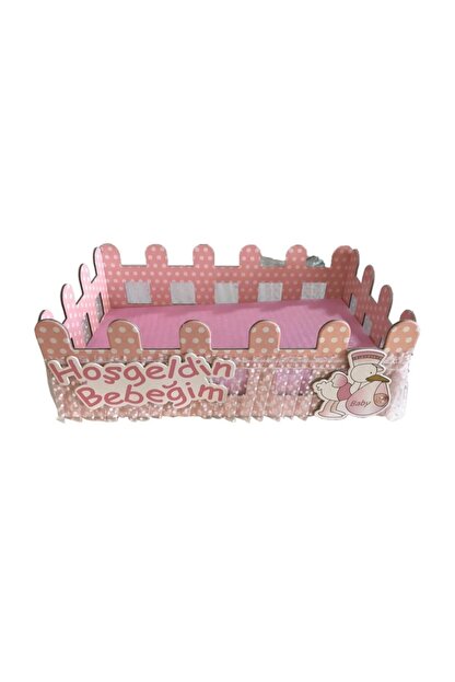 Partini Sec 1 Adet Pembe Kiz Bebek Sekeri Ikram Kutusu Sepeti 32cmx19cm Trendyol