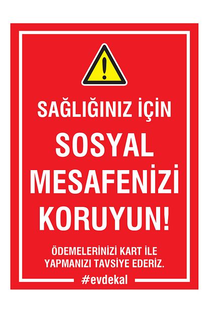 Printhome 50x70 Sosyal Mesafe Noktasi Masa Ustu Uyari Levhasi Trendyol
