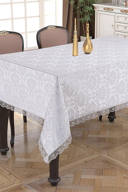 Prado Golden Laurel Laced Dertsiz Masa Ortusu 140x180 Beyaz Golden140x180 Trendyol