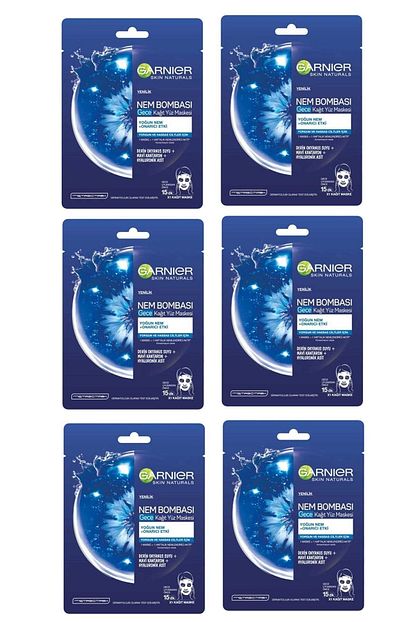 garnier nem bombasi gece kagit yuz maskesi 6 li set 3600542258173 fiyati yorumlari trendyol