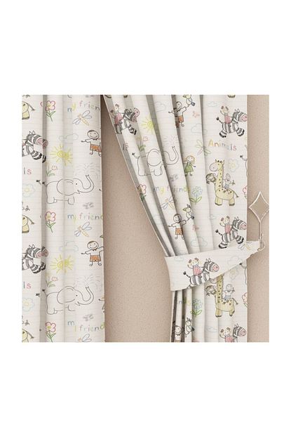 Ayze Home Bebek Odasi Animals Baskili Fon Perde Trendyol
