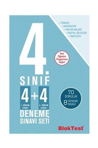 Bloktest Yayinlari 4 Sinif 4 4 Deneme Sinav Seti Yeni Trendyol