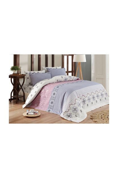 Eva Nevresim Takimi 4 Mevsim Kapitoneli Cift Kisilik Complete Set Pamuklu Desenli Trendyol