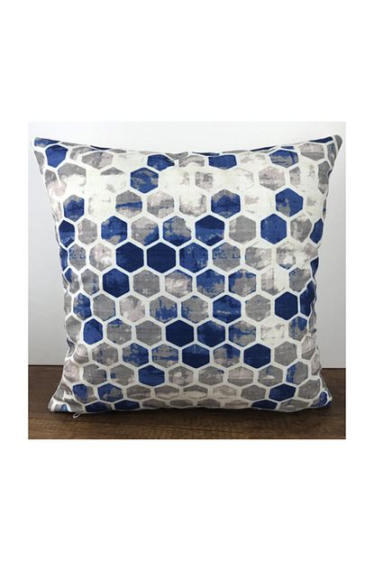 Cango Home Geometrik Mavi Gri Yastik Kirlent Kilifi Trendyol