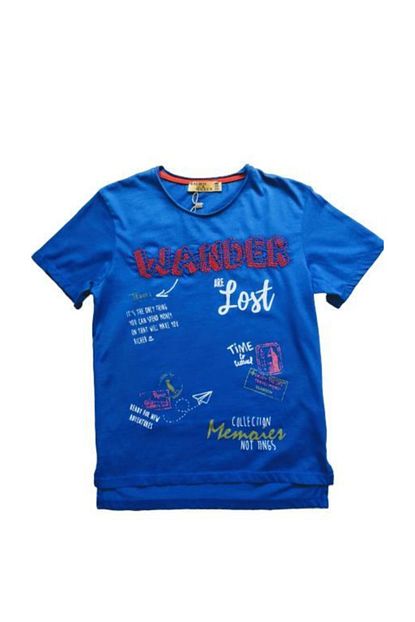 Richie Royce Wander Are Lost Nakisli Koyu Mavi Renk Nakisli Erkek Cocuk Pamuklu T Shirt Trendyol