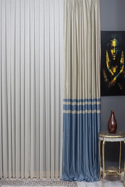ozel tasarim panel fon perde 150 x 270 cm duz dikisli ekstrafor buzgu