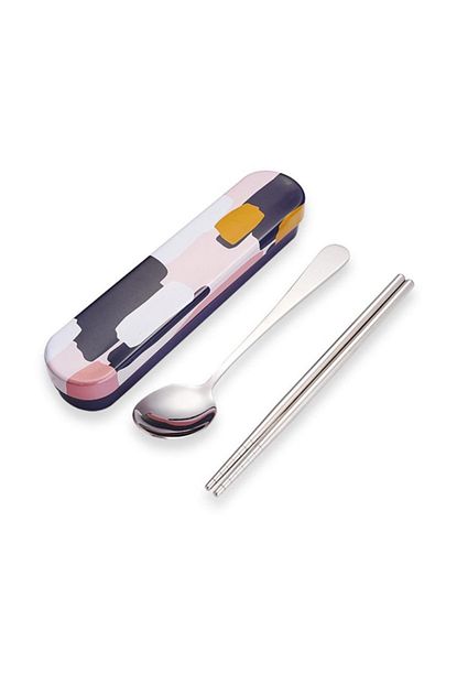 Korean Dinnerware Set Stainless Steel Portable Cutlery Chopsticks Fork Spoon With Metal Straws Cocktail For Travel Cutlery Set Gibson Dinnerwar Amazon Ca Home Kitchen