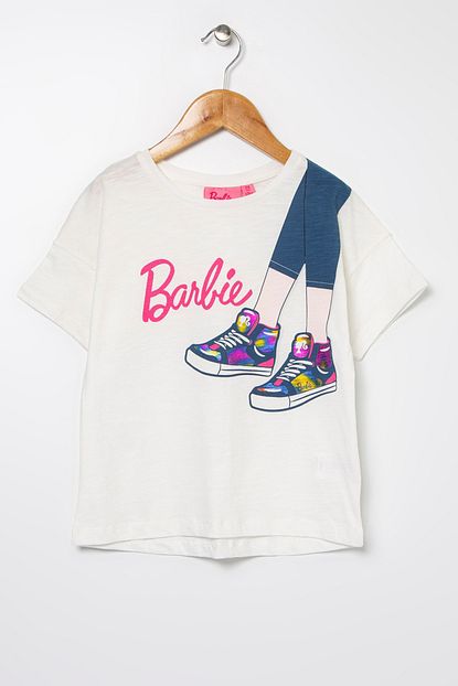Barbie Pl Kiz Cocuk Bisiklet Yaka Tisort Boyner Trendyol