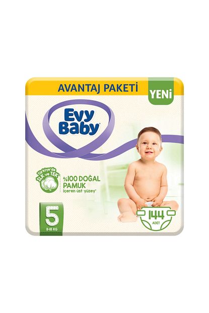 Evy Baby Bebek Bezi 5 Beden Junior Aylik Paketi144 Adet Trendyol
