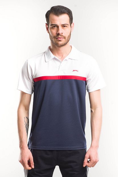 Slazenger Erkek T Shirt Lacivert Beyaz Trendyol