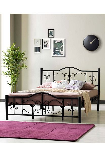 Argimo Star Cift Kisilik Baslikli Ferforje Metal Karyola 150x200 Yatak Olculu Trendyol