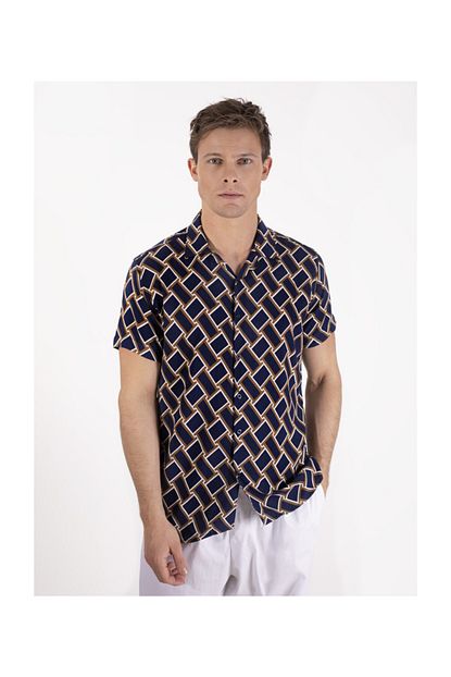 Dacollection Erkek Geometrik Desenli Gomlek Trendyol