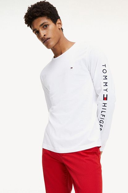 Tommy Hilfiger Erkek Tommy Logo Long Sleeve Uzun Kollu T Shirt Mw0mw12514 Trendyol