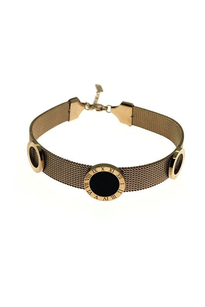 Perla Exclusive Rose Renk Klipsli Bvlgari Hasir Model Celik Bileklik Trendyol