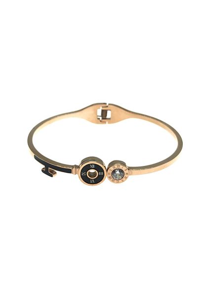 Perla Exclusive Rose Renk Kelepce Tasarim Bvlgari Model Celik Bileklik Trendyol