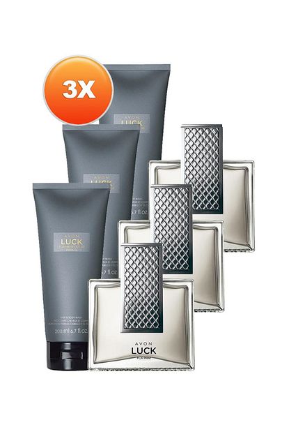 Avon Luck Erkek Parfum Ve Sac Vucut Sampuani Hediye Paketi Uclu Set Trendyol