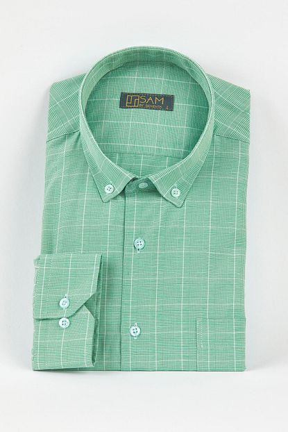 Sementa Kareli Erkek Gomlek Yesil Trendyol