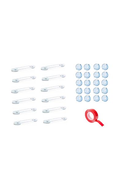 Demethome Bebek Cocuk Guvenlik 10 Adet Cekmece Dolap Kilidi 20 Adet Silikon Kose Koruma Trendyol