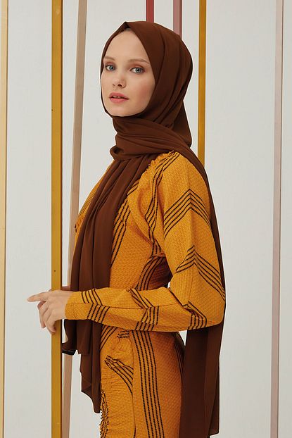 Freshscarfs Medine Ipegi Sal Cikolata Kahve Trendyol